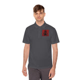 Men's Polo Shirt — 'God Money Power' Red Graphic Jesus Design