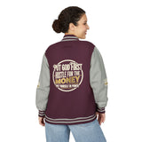 Letterman Jacket — “Put God First, Hustle For The Money” Varsity Jacket