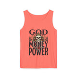 God Money Power- Skull Graphic Tank Top