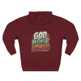 God Money Power Hoodie — Retro Bold Graphic Pullover