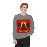 Sweatshirt — Retro Island Hooded Figure "God Money Power" Graphic