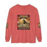 Long Sleeve T‑Shirt — "God Money Power" Pyramid Graphic