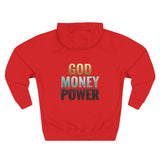 God Money Power Hoodie — Bold Religious & Motivational Graphic Pullover