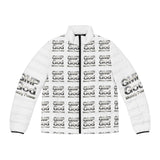 Men's Puffer Jacket — All-Over "GWP God" Logo Quilted Coat