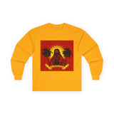Long Sleeve Tee — 'God, Money, Power' Retro Palm Graphic