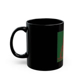 Black Mug — Retro Red & Green Skeptical Priest Illustration Mug