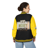 Letterman Jacket — 'God Money Power' Retro Varsity Jacket