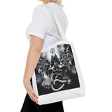 Angel Of Death Gothic Angel & Serpent Art Tote Bag – Dark Mystic Graphic Carryall