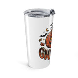 Halloween Pumpkin Tumbler - "God Money Power" Insulated Travel Cup