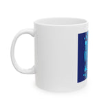 Inspirational 'God Money Power' Ceramic Mug — Blue Graphic Coffee Cup (11oz/15oz)