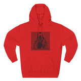 Three-Panel Fleece Hoodie — Red Icon Jesus Graphic Hoodie (I Don't Want Power Text)