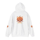 Halloween Pumpkin Jack-O'-Lantern Hoodie — “God Money Power” Spooky Fall Pullover