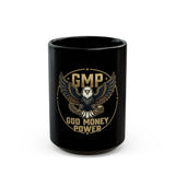 God Money Power Eagle Mug — GMP Inspirational Black Coffee Cup (11oz, 15oz)