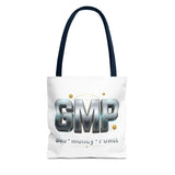 GMP Metallic Logo Tote Bag — God Money Power Graphic Tote