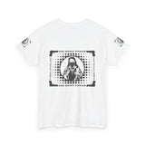 Graphic Tee — “God Money Power” Retro Stencil Jesus Streetwear T‑Shirt