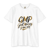 T-Shirt — GMP "God Money Power" Gold Script Graphic