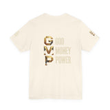 GVP 'God Money Power' Graphic Tee – Gold Lettering Christian Streetwear