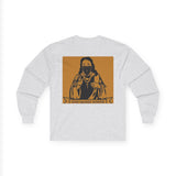 Long Sleeve Tee — 'God Money Power' Masked Saint Graphic