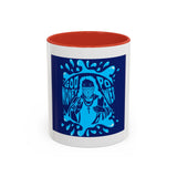 Blue Urban Prayer Coffee Mug — "God, Money, Power" Accent Mug
