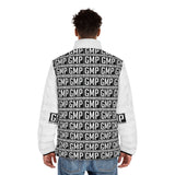GMP Logo Puffer Jacket — Black & White All-Over Printed Men’s Jacket