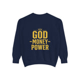 GMP "God Money Power" Sweatshirt — Gold Foil Graphic Crewneck