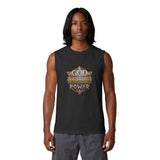 God Money Power Muscle Tank — Vintage Crest Graphic Tank Top