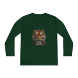 Youth Long Sleeve Tee — Tiger Face 'God • Money • Power' Graphic