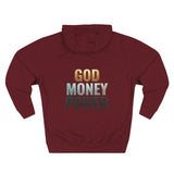 God Money Power Hoodie — Bold Religious & Motivational Graphic Pullover