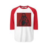 Raglan Shirt — 'Good Vibes Only' Red Jesus Graphic Baseball Tee