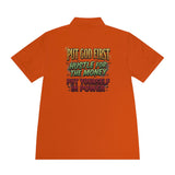 Faith & Hustle Polo — "Put God First, Hustle for the Money, Put Yourself in Power" Sport Shirt
