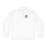 Quarter-Zip Pullover — "GMP God Money Power" Metallic Script Chest & Back