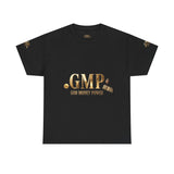GMP "God Money Power" Tee - Gold Logo Graphic T-Shirt