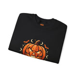 Halloween Pumpkin Crewneck Sweatshirt- “God Money Power” — Jack-O'-Lantern Graphic