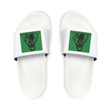 Slide Sandals — Green Graphic Removable‑Strap Slides for Men