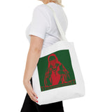 Religious Icon Tote Bag — Red & Green Saint Artwork All-Over Print