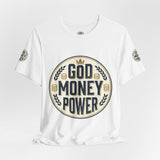 God Money Power Shirt – Vintage Emblem Faith & Wealth Tee