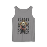 God Money Power- Skull Graphic Tank Top