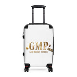GMP "God Money Power" Carry-On Suitcase — Gold Logo Travel Luggage