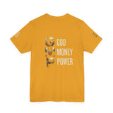 GVP 'God Money Power' Graphic Tee – Gold Lettering Christian Streetwear
