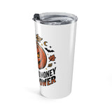 Halloween Pumpkin Tumbler - "God Money Power" Insulated Travel Cup