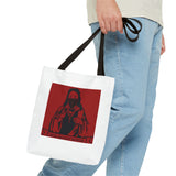 Jesus Icon Masked Tote Bag - 'Lord Money Power' Red Graphic Tote