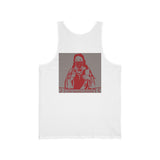 Religious Icon Tank Top - 'God Money Power' Red Graphic