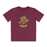 Youth Pumpkin Power Tee - "God Money Power" Halloween Graphic Shirt