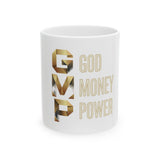God Money Power Ceramic Mug – GVP Inspirational Coffee Cup (11oz/15oz)