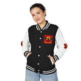 Letterman Jacket — "God Money Power" Red & White Varsity Jacket