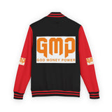 Letterman Jacket — "GMP (God Money Power)" Red & White Varsity Jacket