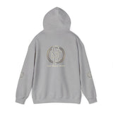 Monogram Circle Logo Hoodie — Minimal White Streetwear Sweatshirt
