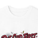 Inspirational Long Sleeve Tee — “Put God First, Hustle for the Money, Put Yourself in Power”