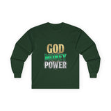God Money Power -Long Sleeve Tee — Inspirational Faith & Wealth Graphic Shirt