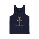 GMP Cross Tank Top — "God Money Power" Floral Cross Spiritual Graphic Tank